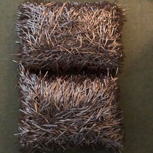 Brand New Rose Gold Mettalic Fringe cushy Pillows